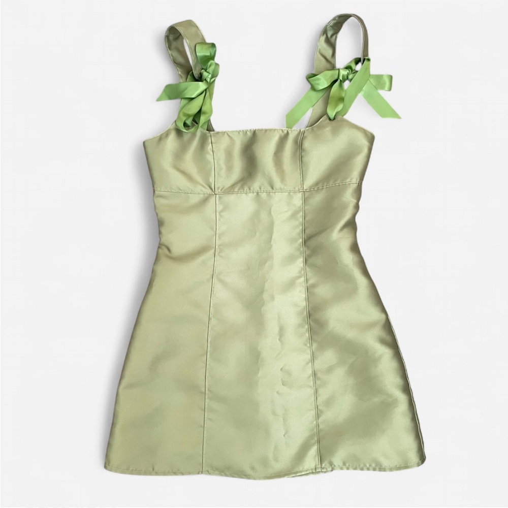 Dolls Kill Current Mood Pixie Stardust Taffeta Ribbon Tie Mini Dress